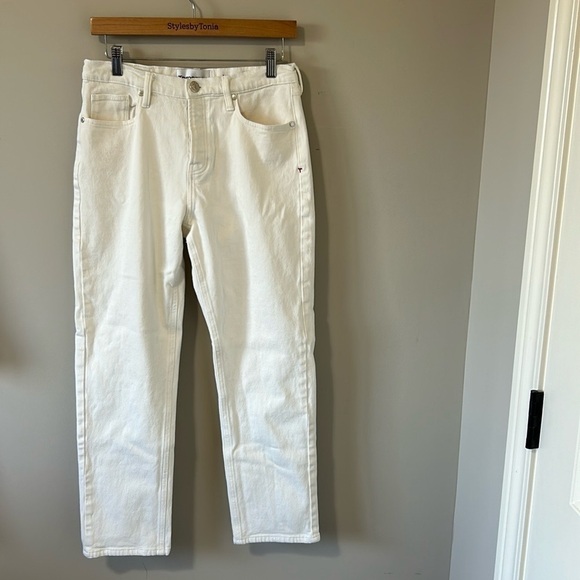 Tomorrow Denim Teresa Regular Cropped Jean White Button Fly Organic Cotton Sz 28 - Picture 3 of 16